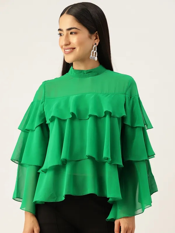 Green_Georgette_Solid_top
