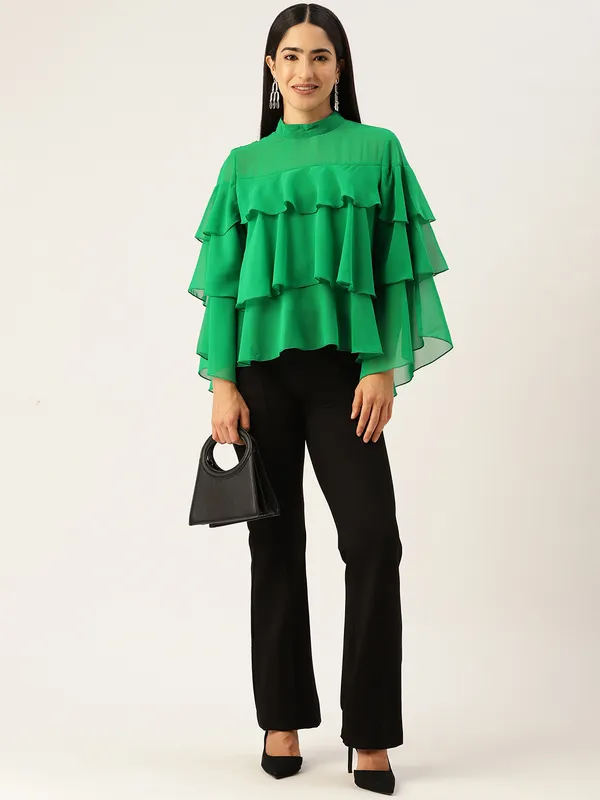 Green_Georgette_Solid_top