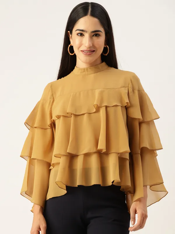 Yellow_Georgette_Solid_top