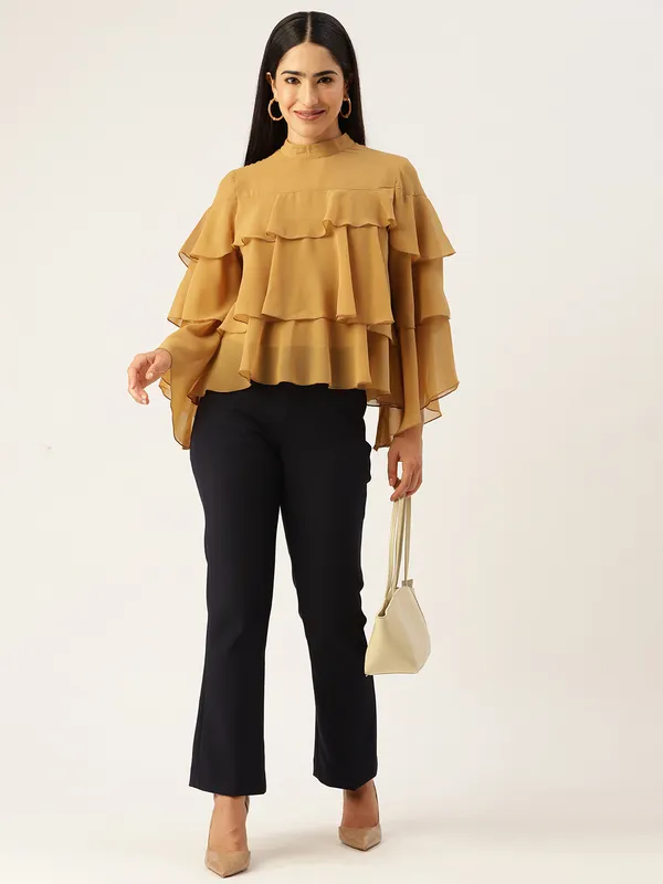 Yellow_Georgette_Solid_top