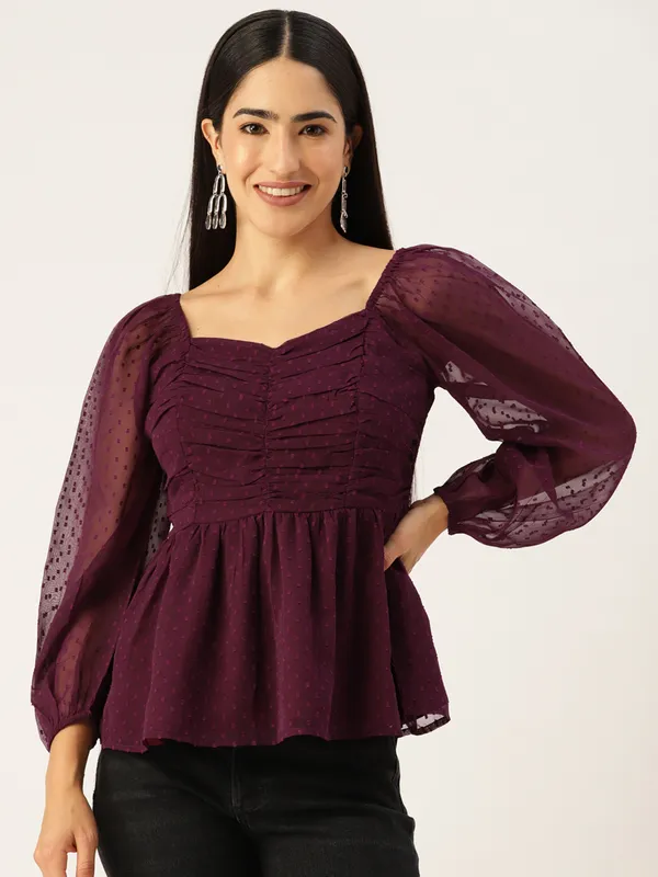 Purple_Georgette_Self_Design_top