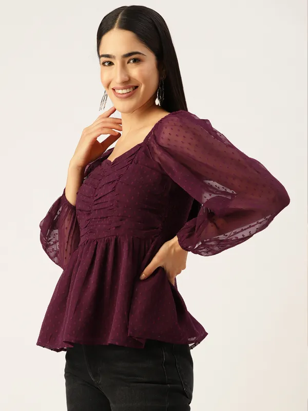 Purple_Georgette_Self_Design_top
