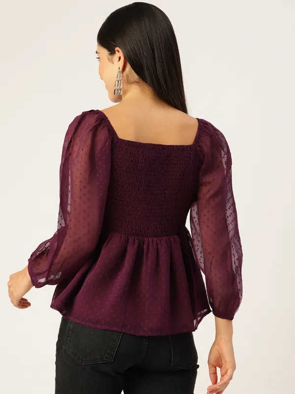Purple_Georgette_Self_Design_top