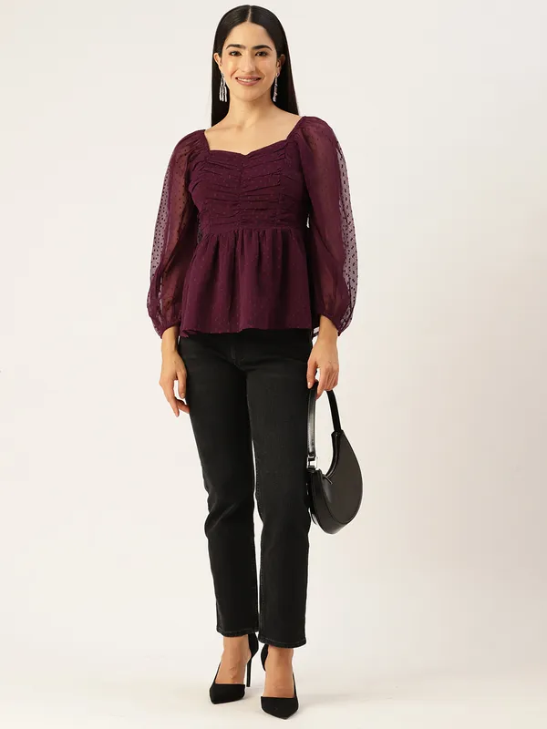 Purple_Georgette_Self_Design_top