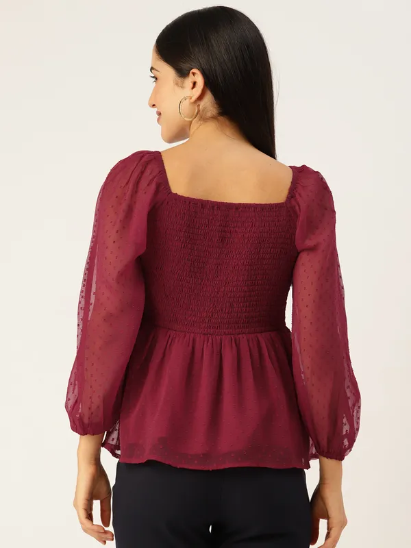 Red_Georgette_Self_Design_top