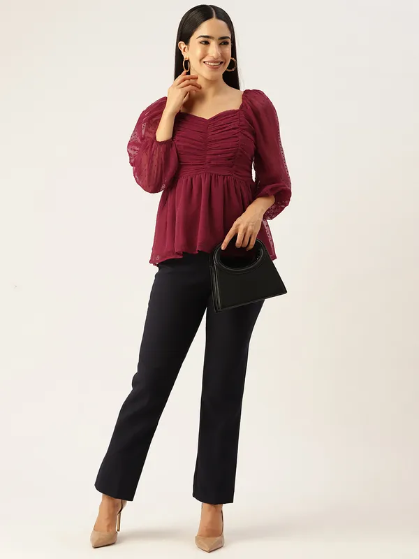 Red_Georgette_Self_Design_top