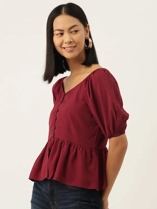 Maroon_Crepe_Solid_top