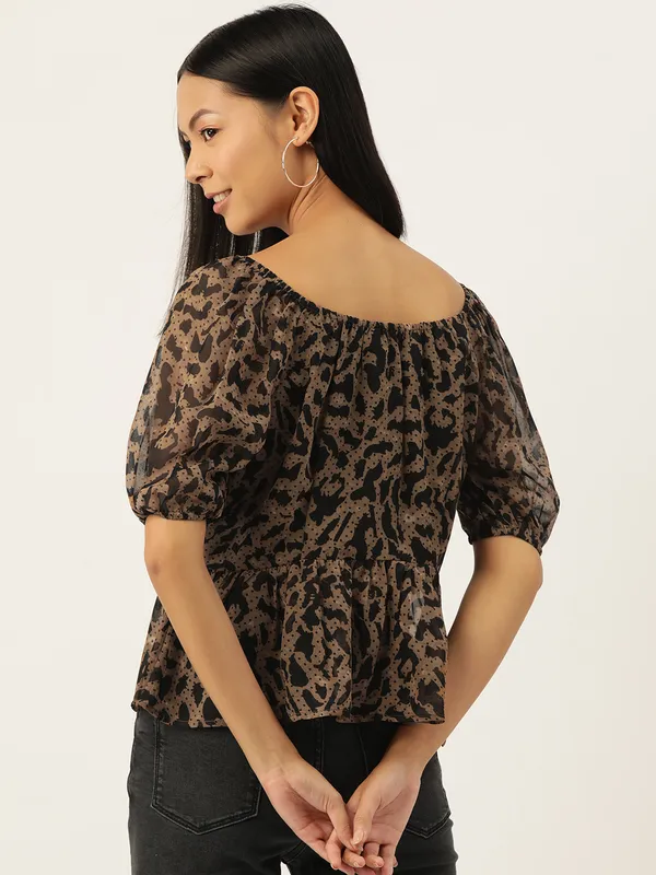 Brown_Georgette_Animal_Print_top