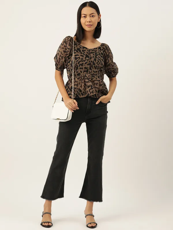 Brown_Georgette_Animal_Print_top