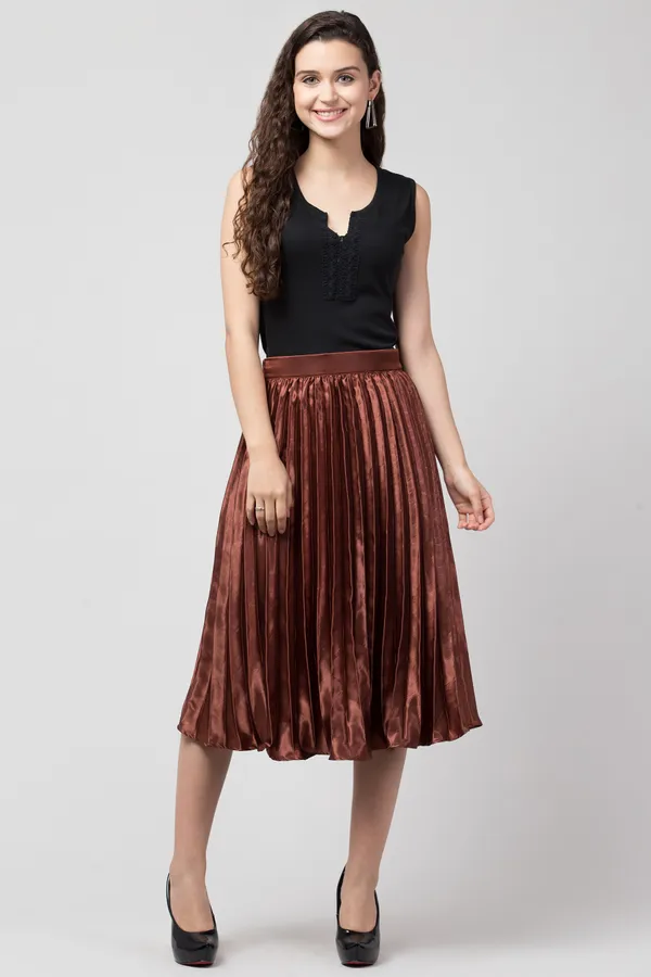 Brown_Satin_Blend_Solid_skirt