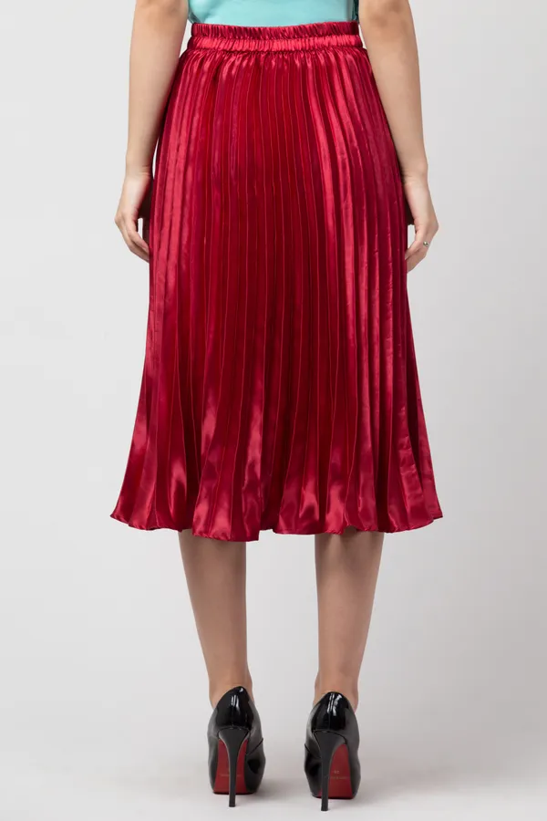 Red_Satin_Blend_Solid_skirt
