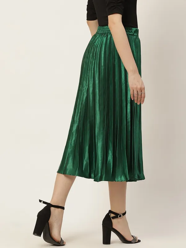 Green_Satin_Blend_Solid_skirt