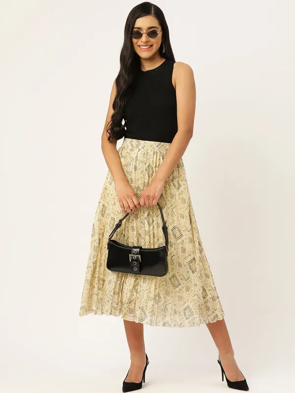 Yellow_Georgette_Floral_Print_skirt