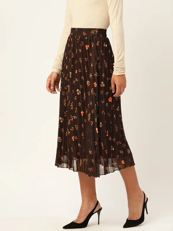 Brown_Georgette_Floral_Print_skirt