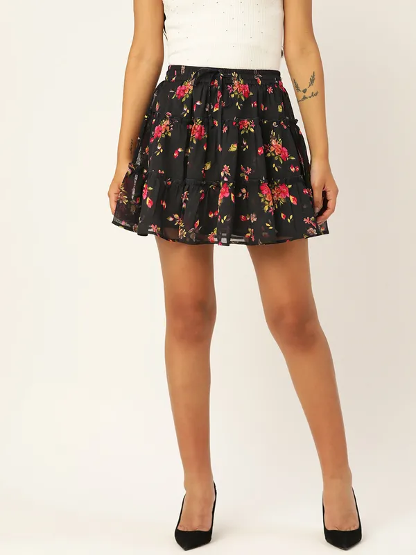 Black_Georgette_Floral_Print_skirt