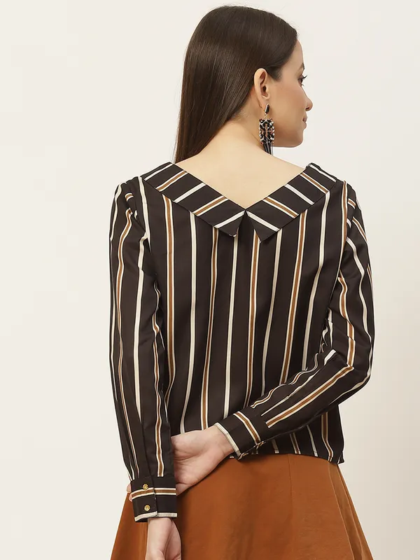 Multicolor_Polyester_Striped_top