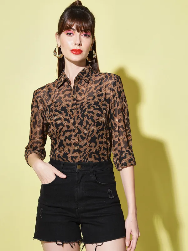 Brown_Georgette_Animal_Print_top