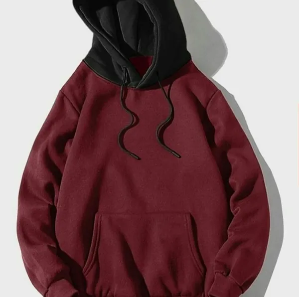 Unisex_Black_Hood-_Maroon_Body_Hoodie