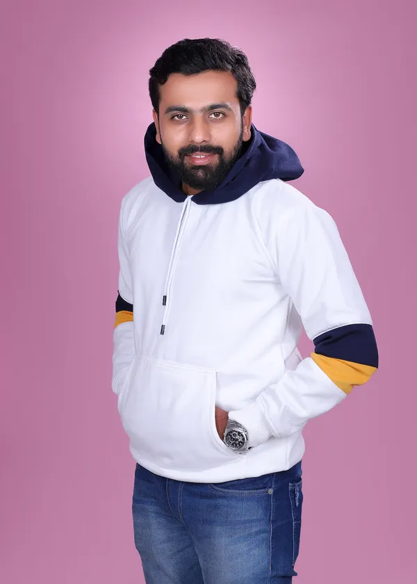 Unisex_Prussian_Blue_Striped_White_Hoodie
