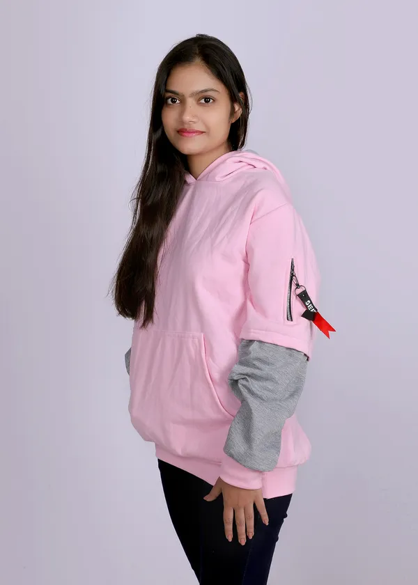 Unisex_Baby_Pink-Grey_Doctor_Sleeved_Hoodie