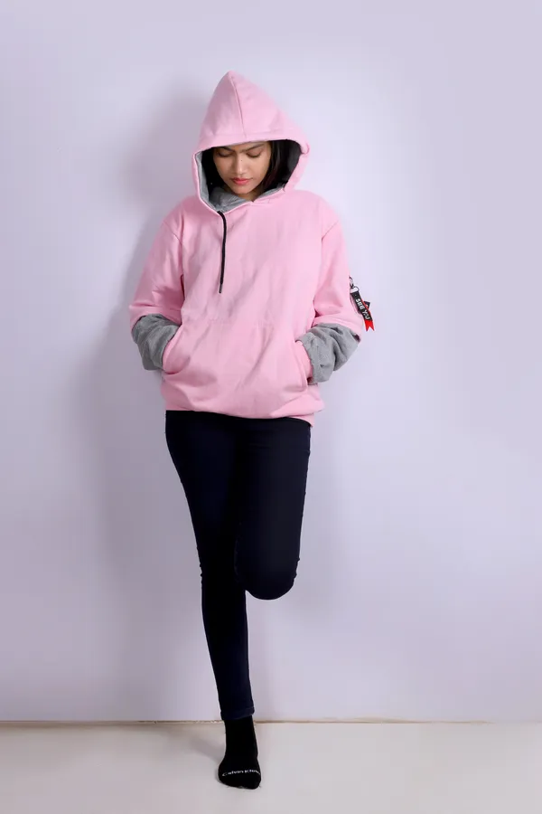 Unisex_Baby_Pink-Grey_Doctor_Sleeved_Hoodie