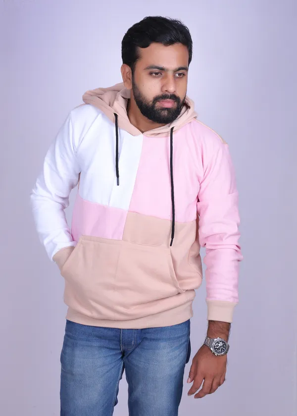 Unisex_Quard_Parted_Pink_Hoodie