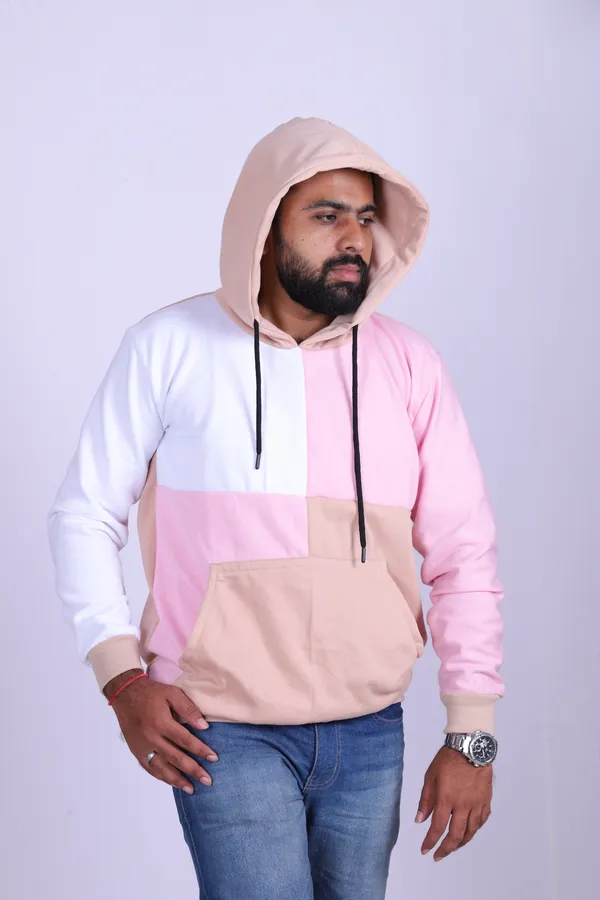 Unisex_Quard_Parted_Pink_Hoodie