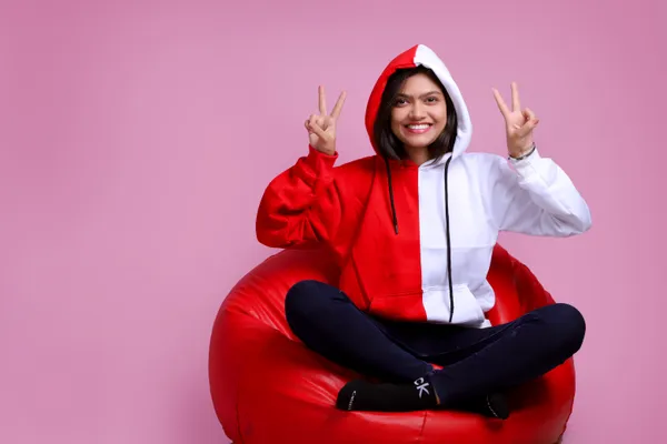Unisex_Half_Red_and_Half_White_Hoodie