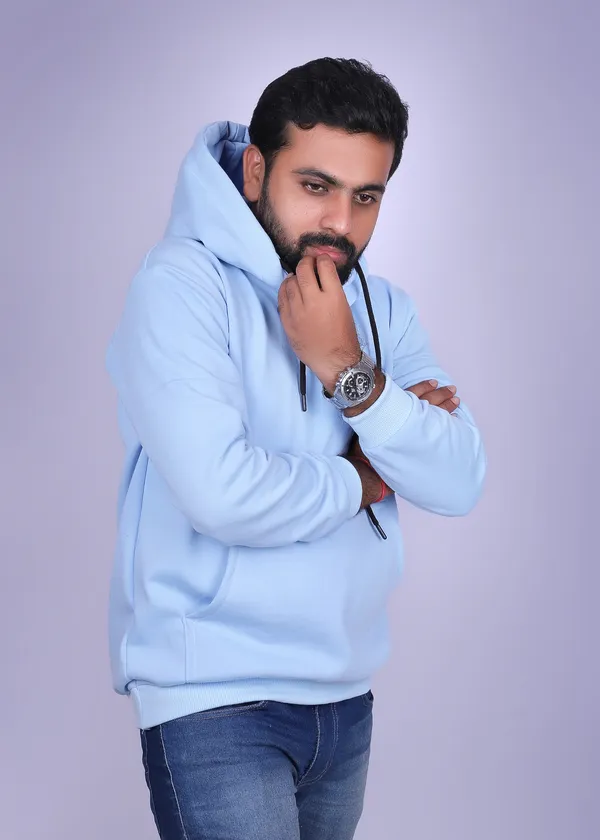 Unisex_Solid_Sky_Blue_Hoodie