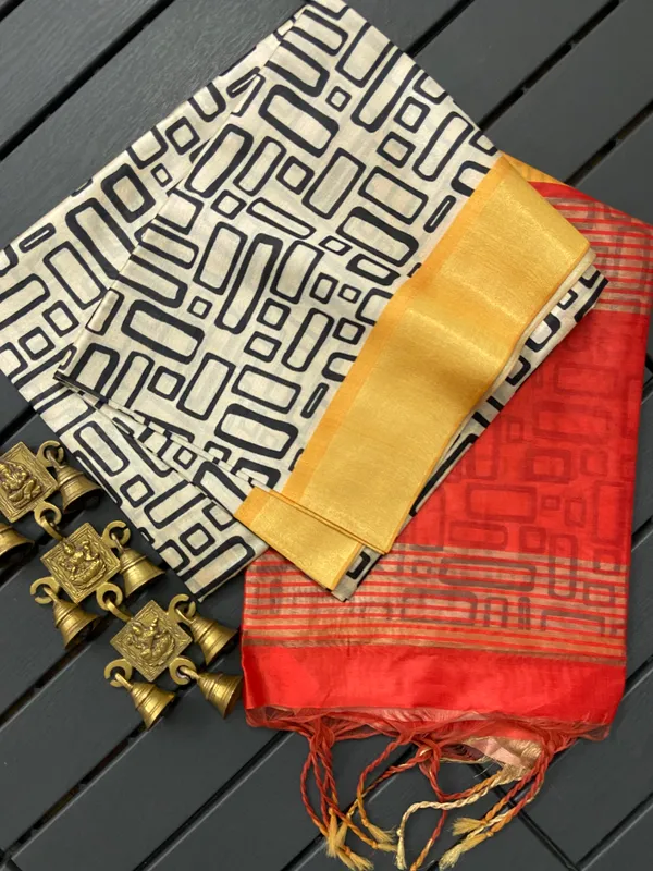 Soft_Tussar_Silk_Saree_(Red),_with_Blouse_Peice