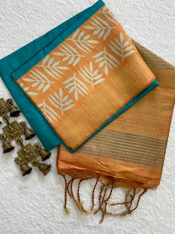 Ruby_Yellow_&_Rama_Green_–_Diwali_Special_|_Soft_Tussar_Silk_Saree_with_Blouse_Piece