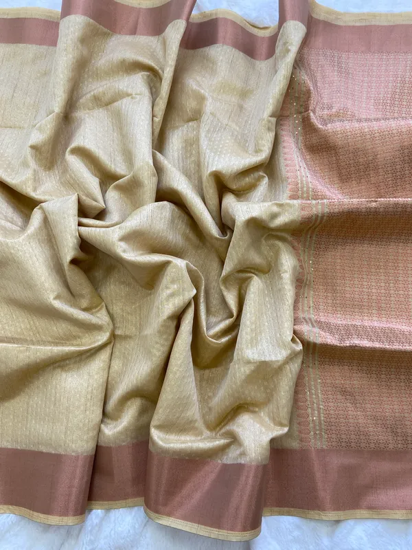 Veda_Cream_–_Sacred_Wedding_Special_|_Soft_Banarasi_Silk_Saree_with_Pallu_Sequence_Work,_Gold_Border_&_Running_Blouse_with_Tassels
