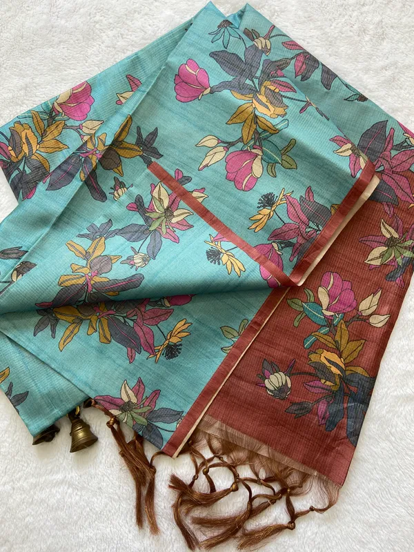 Mishti_Coffee_Brown_–_Mithai_Sweet_Aesthetic_Edit_for_You_|_Soft_Tussar_Silk_Saree_with_Print,_Zari_Line_Saree_&_Print_Blouse_with_Tassels