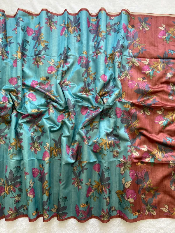 Mishti_Coffee_Brown_–_Mithai_Sweet_Aesthetic_Edit_for_You_|_Soft_Tussar_Silk_Saree_with_Print,_Zari_Line_Saree_&_Print_Blouse_with_Tassels