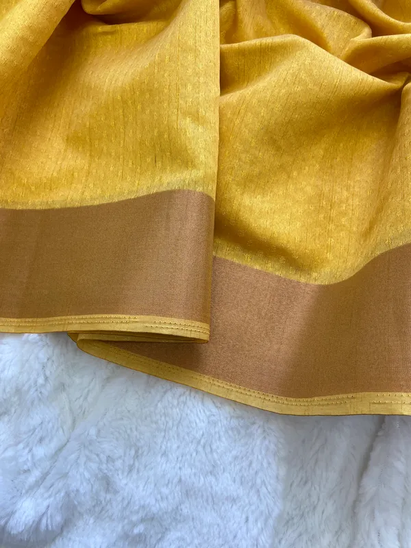 Veda_Yellow_–_Sacred_Wedding_Special_|_Soft_Banarasi_Silk_Saree_with_Pallu_Sequence_Work,_Gold_Border_&_Running_Blouse_with_Tassels