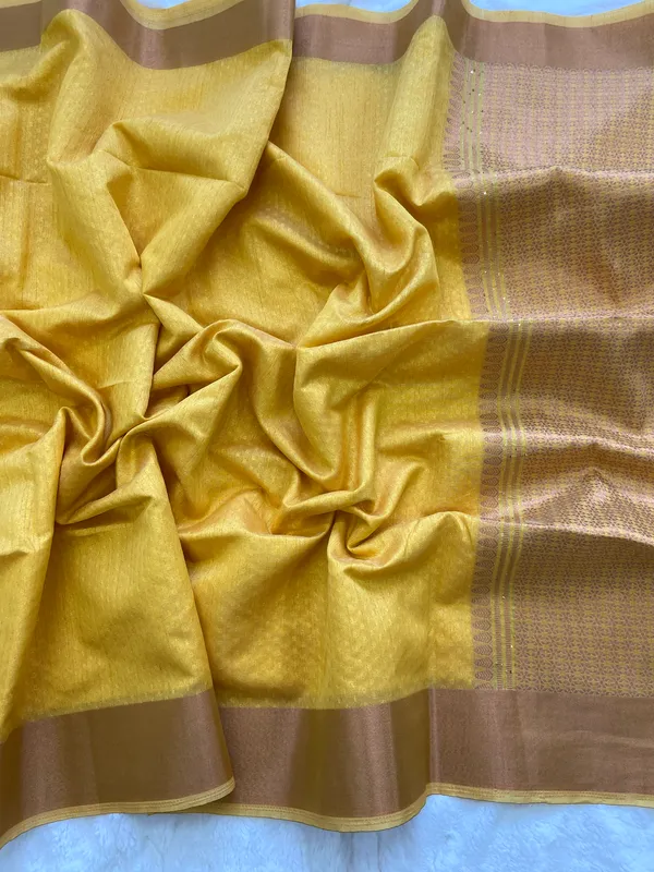 Veda_Yellow_–_Sacred_Wedding_Special_|_Soft_Banarasi_Silk_Saree_with_Pallu_Sequence_Work,_Gold_Border_&_Running_Blouse_with_Tassels