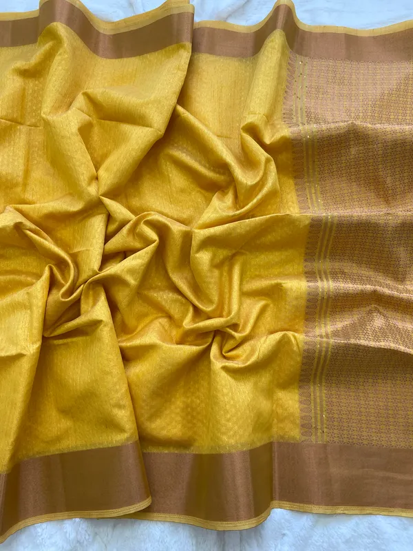 Veda_Yellow_–_Sacred_Wedding_Special_|_Soft_Banarasi_Silk_Saree_with_Pallu_Sequence_Work,_Gold_Border_&_Running_Blouse_with_Tassels