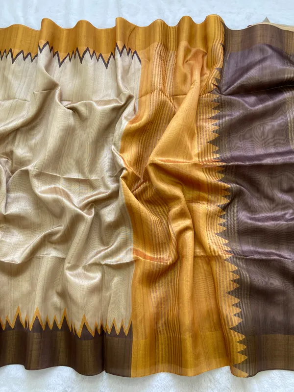 Soft_Tussar_Silk_sarees_with_Beautiful_Print_With_Attractive_Zari_Line_Saree_And_Print_Blouse_With_Tassels