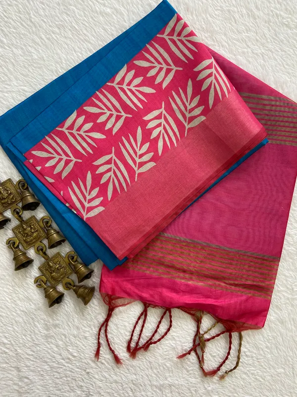 Ruby_Pink_&_Blue_–_Festive_Season_Special_|_Soft_Tussar_Silk_Saree_with_Blouse_Piece