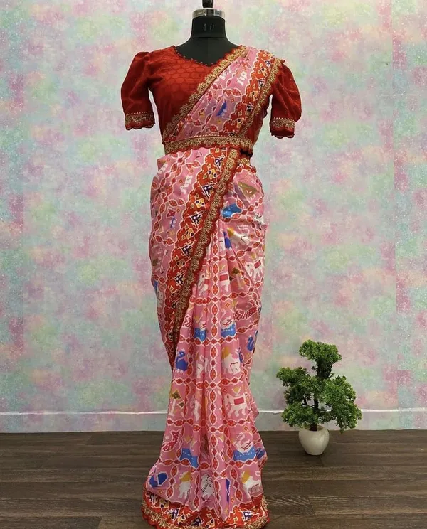 Animale_Pink_–_Animal_Print_Diwali_Special_|_Soft_Satin_Silk_Saree_with_Digital_Print,_Ready-Made_Blouse_with_Hip_Belt