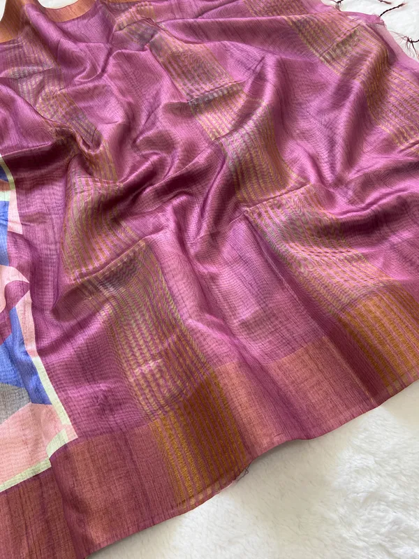 Siya_Wine_–_Zari_Line_Diwali_Special_|_Soft_Tussar_Silk_Saree_with_Print,_Zari_Line_Saree_&_Print_Blouse_with_Tassels