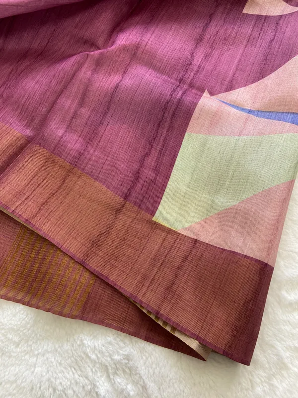 Siya_Wine_–_Zari_Line_Diwali_Special_|_Soft_Tussar_Silk_Saree_with_Print,_Zari_Line_Saree_&_Print_Blouse_with_Tassels