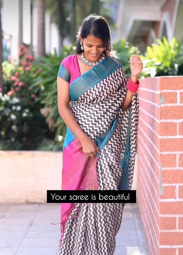 Krishna_Pink_–_Devotional_Navratri_Special_|_Soft_Tussar_Silk_Saree_with_Blouse_Piece