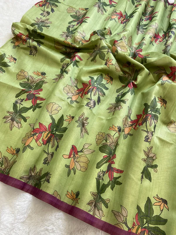 Soft_Tussar_Silk_sarees_with_Beautiful_Print_With_Attractive_Zari_Line_Saree_And_Print_Blouse_With_Tassels