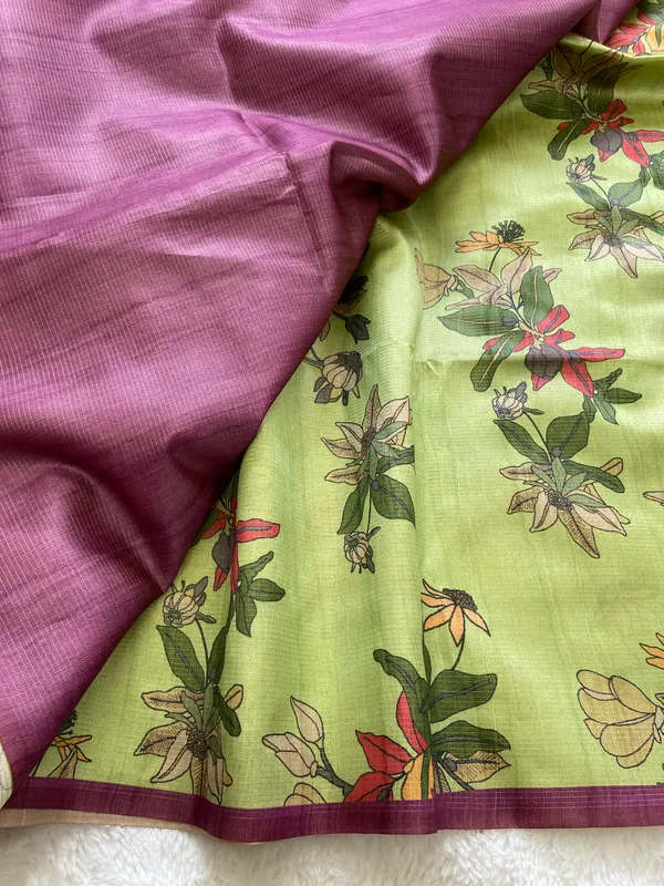 Soft_Tussar_Silk_sarees_with_Beautiful_Print_With_Attractive_Zari_Line_Saree_And_Print_Blouse_With_Tassels