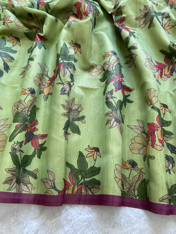 Soft_Tussar_Silk_sarees_with_Beautiful_Print_With_Attractive_Zari_Line_Saree_And_Print_Blouse_With_Tassels