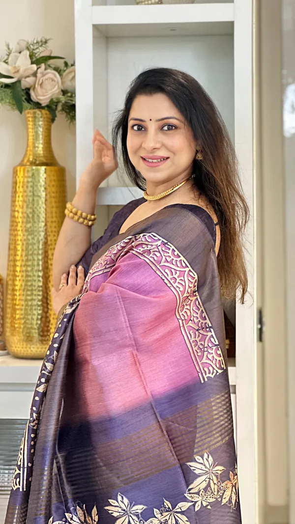 Lakshmi_Blue_–_Auspicious_Diwali_Special_|_Soft_Tussar_Silk_Saree_with_Print,_Border_&_Contrast_Print_Blouse_with_Tassels