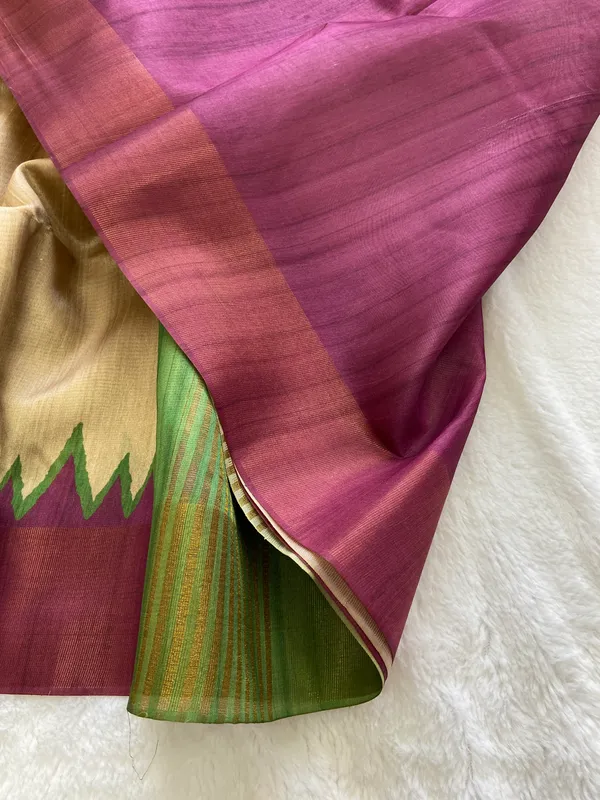Parvati_Wine_–_Divine_Navratri_Special_|_Soft_Tussar_Silk_Saree_with_Print,_Zari_Line_Saree_&_Print_Blouse_with_Tassels