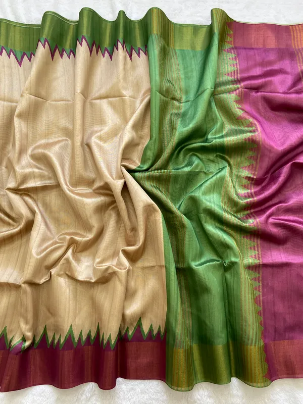 Parvati_Wine_–_Divine_Navratri_Special_|_Soft_Tussar_Silk_Saree_with_Print,_Zari_Line_Saree_&_Print_Blouse_with_Tassels