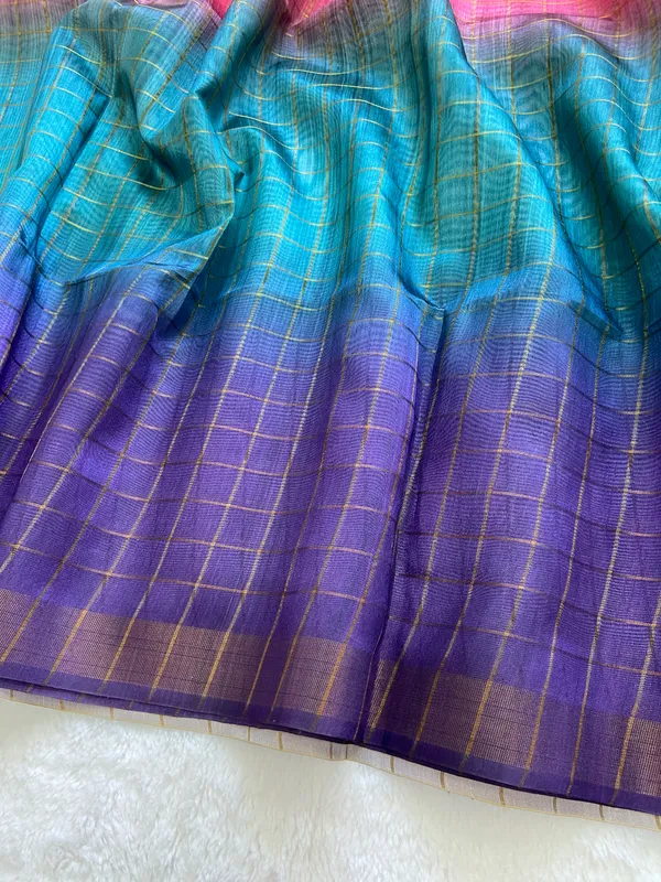 Nithya_Blue_No.2_–_Timeless_Navratri_Special_|_Soft_Tussar_Silk_Saree_with_Print,_Zari_Line_Saree_&_Print_Blouse_with_Tassels